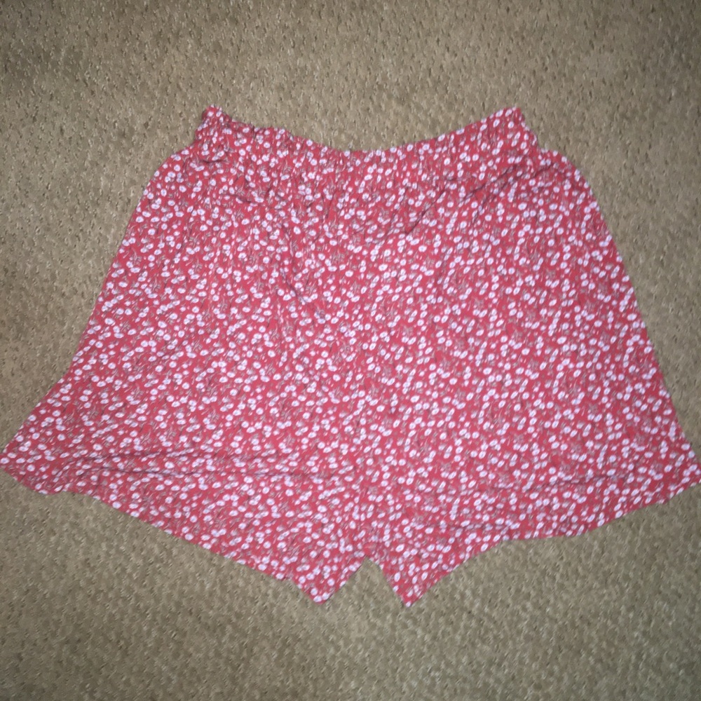 Shein Red Floral Shorts